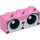 LEGO Klar rosa Kloss 1 x 3 med Puzzled Unikitty Ansikt med Stor Øyne (3622 / 20825)