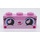 LEGO Rosa brillante Mattoncino 1 x 3 con Smiling unikitty Viso (3622 / 47760)