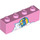 LEGO Fel roze Steen 1 x 4 met Llama in Clouds