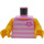 LEGO Klar rosa City People Pack Pike med Rød Briller Minifigur Overkropp (973 / 76382)