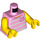 LEGO Klar rosa City People Pack Pike med Rød Briller Minifigur Overkropp (973 / 76382)