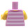 LEGO Klar rosa City People Pack Pike med Rød Briller Minifigur Overkropp (973 / 76382)