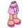 LEGO Bright Pink Hip with Basic Curved Skirt with Dark Pink Ankle Strap Sandals with Thick Hinge (92820)