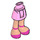 LEGO Rose pétant Hanche avec Basic Incurvé Skirt avec Dark Pink Ankle Strap Sandals avec charnière épaisse (92820)