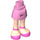 LEGO Rosa brillante Cadera con Basic Curvo Falda con Dark Rosa Ankle Strap Sandals con bisagra gruesa (92820)