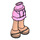 LEGO Rose pétant Hanche avec Court Double Layered Skirt avec Dark Brown Sandals (35629 / 92818)