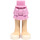 LEGO Fel roze Heup met Kort Dubbele Layered Skirt met Wit Open Shoes (92818)