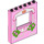 LEGO Bright Pink Panel 1 x 6 x 6 with Window Cutout with Light Pink Frame, Bricks, Crown, Butterfly, Roses and Leaves Pattern (15627 / 16279)