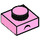 LEGO Fel roze Plaat 1 x 1 met Zwart semicircle/eyebrow (3024 / 66045)