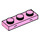 LEGO Klar rosa Plate 1 x 3 med Svart eyebrows (3623 / 52100)