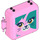 LEGO Klar rosa Play Cube Boks 3 x 8 med Hengsel med Katt Ansikt (64462 / 72508)