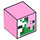 LEGO Bright Pink Square Minifigure Head with Minecraft Zombie Pigman Face (21128 / 28278)