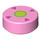 LEGO Bright Pink Tile 1 x 1 Round with Green Circle (30672 / 98138)