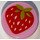 LEGO Fel roze Tegel 1 x 1 Rond met Strawberry (15826 / 98138)