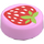 LEGO Fel roze Tegel 1 x 1 Rond met Strawberry (15826 / 98138)