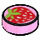 LEGO Fel roze Tegel 1 x 1 Ronde met Strawberry (15826 / 98138)