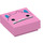 LEGO Fel roze Tegel 1 x 1 met Monster met Horns en gesloten Mouth met groef (3070 / 78509)