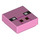 LEGO Bright Pink Tile 1 x 1 with Pixelated Pig Face with Groove (3070)