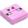 LEGO Bright Pink Tile 1 x 1 with Pixelated Pig Face with Groove (3070)