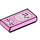 LEGO Leuchtend rosa Fliese 1 x 2 mit Phone und Music-Player mit Nut (3069 / 95555)