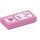 LEGO Bright Pink Tile 1 x 2 with Phone and Music-Player with Groove (3069 / 95555)