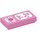 LEGO Leuchtendes Rosa Fliese 1 x 2 mit Phone und Music-Player mit Nut (3069 / 95555)