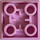 LEGO Fel roze Tegel 2 x 2 Omgekeerd met Present met Blauw Bow (11203 / 24560)