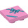 LEGO Bright Pink Tile 2 x 2 Inverted with Present with Blue Bow (11203)