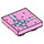 LEGO Fel roze Tegel 2 x 2 Omgekeerd met Present met Bow (11203 / 36177)