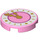 LEGO Bright Pink Tile 2 x 2 Round with Clock with Bottom Stud Holder (14769 / 24888)