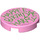 LEGO Bright Pink Tile 2 x 2 Round with &quot;Happee Birtdae Harry&quot; with Bottom Stud Holder (14769 / 78118)