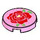 LEGO Bright Pink Tile 2 x 2 Round with Red Rose Flower with Bottom Stud Holder (14769 / 101823)