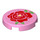 LEGO Bright Pink Tile 2 x 2 Round with Red Rose Flower with Bottom Stud Holder (14769 / 101823)