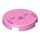 LEGO Bright Pink Tile 2 x 2 Round with Smiling Face with Closed Eyes with Bottom Stud Holder (14769 / 104537)