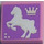 LEGO Bright Pink Tile 2 x 2 with White Horse Facing Left Sticker with Groove (3068)