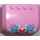 LEGO Bright Pink Windscreen 5 x 6 x 2 Curved with Heart and flower Sticker (61484)