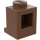 LEGO Braun Backstein 1 x 1 mit Scheinwerfer und Slot (4070 / 30069)