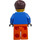 LEGO Brun Hår, Freckles, Open Smile med Orange Overall med Straps Minifigur