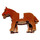 LEGO Brown Horse with Black Eyes and Red Bridle