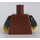 LEGO Bruin Minifiguur Kasteel Torso met Wolf in Schild met Rood Border Patroon, Zwart Armen, Geel Handen (973)