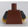 LEGO Brown Minifig Castle Torso with Wolf in Shield with Red Border Pattern, Black Arms, Yellow Hands (973)