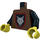 LEGO Bruin Minifiguur Kasteel Torso met Wolf in Schild met Rood Border Patroon, Zwart Armen, Geel Handen (973)