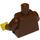 LEGO Bruin Minifiguur Kasteel Torso met Wolf in Schild met Rood Border Patroon, Bruin Armen, Geel Handen (973)