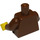 LEGO Brown Minifig Castle Torso with Wolf in Shield with Red Border Pattern, Brown Arms, Yellow Hands (973)