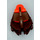 LEGO Brown Toa Head with Transparent Neon Orange eyes/brain stalk