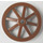 LEGO Brown Wagon Wheel Ø33.8 with 8 Spokes with Round Hole for Wheels Holder Pin (4489)