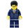LEGO Business Man met Dark Blauw Pin Striped Suit minifiguur