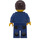 LEGO Business Man with Dark Blue Pin Striped Suit with Gold Tie and Brown Hair Minifigure