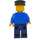 LEGO Cart Driver with Blue Shirt and Beard and Black Hat Minifigure