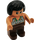 LEGO Caveman Female with Brown legs and Flesh color body with Leather Tank and Green Neckless with White Tooth Duplo Figure